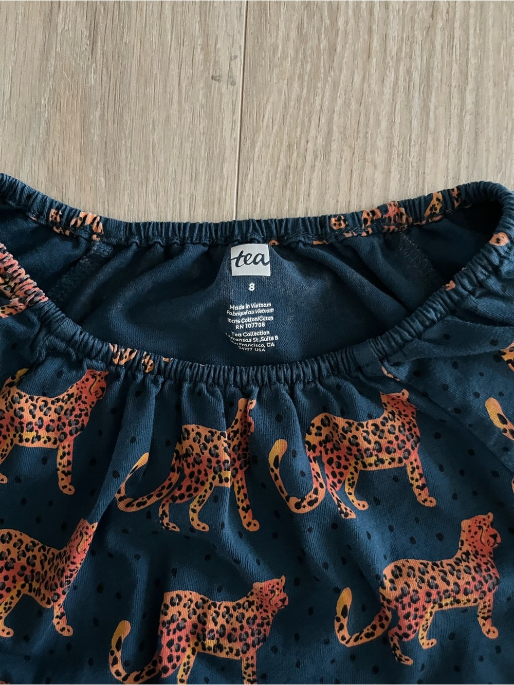 Tea Collection Girl’s Long Sleeve Ruffle Dress Anatolian Leopards - Size 8 - Picture 2 of 5